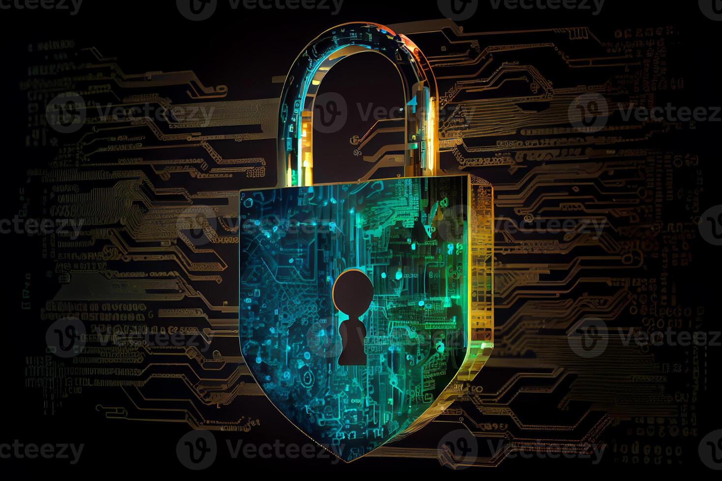 Cyber security technology concept. photo