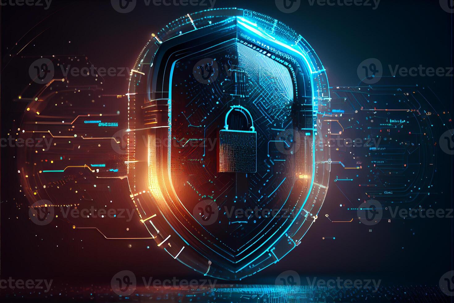 Cyber security technology concept. photo