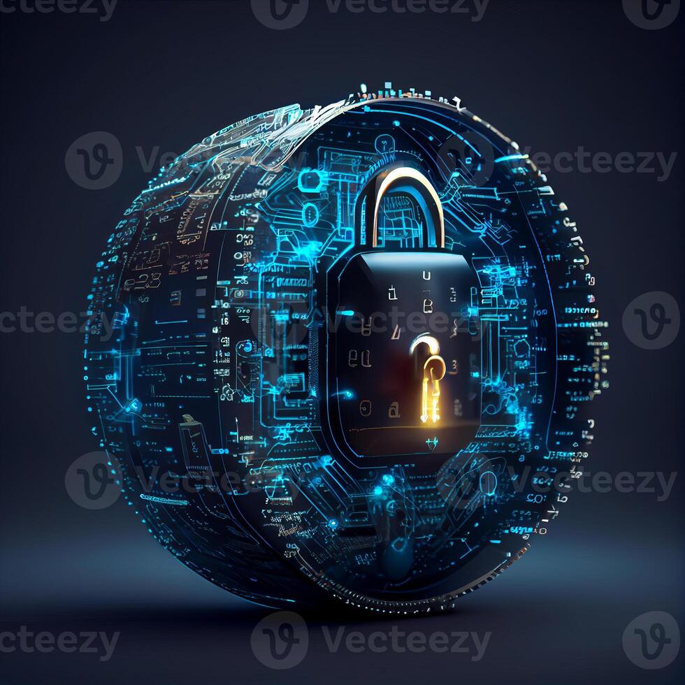Cyber security technology concept. photo
