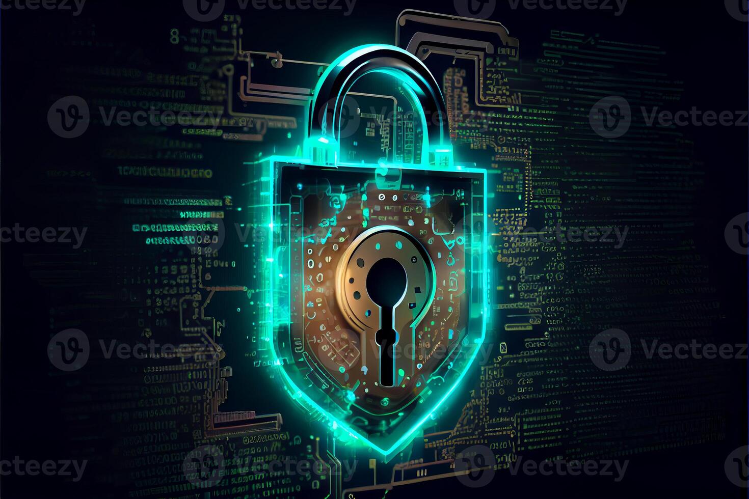 Cyber security technology concept. photo