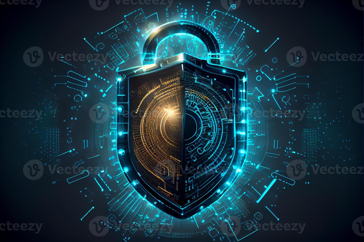 Cyber security technology concept. photo