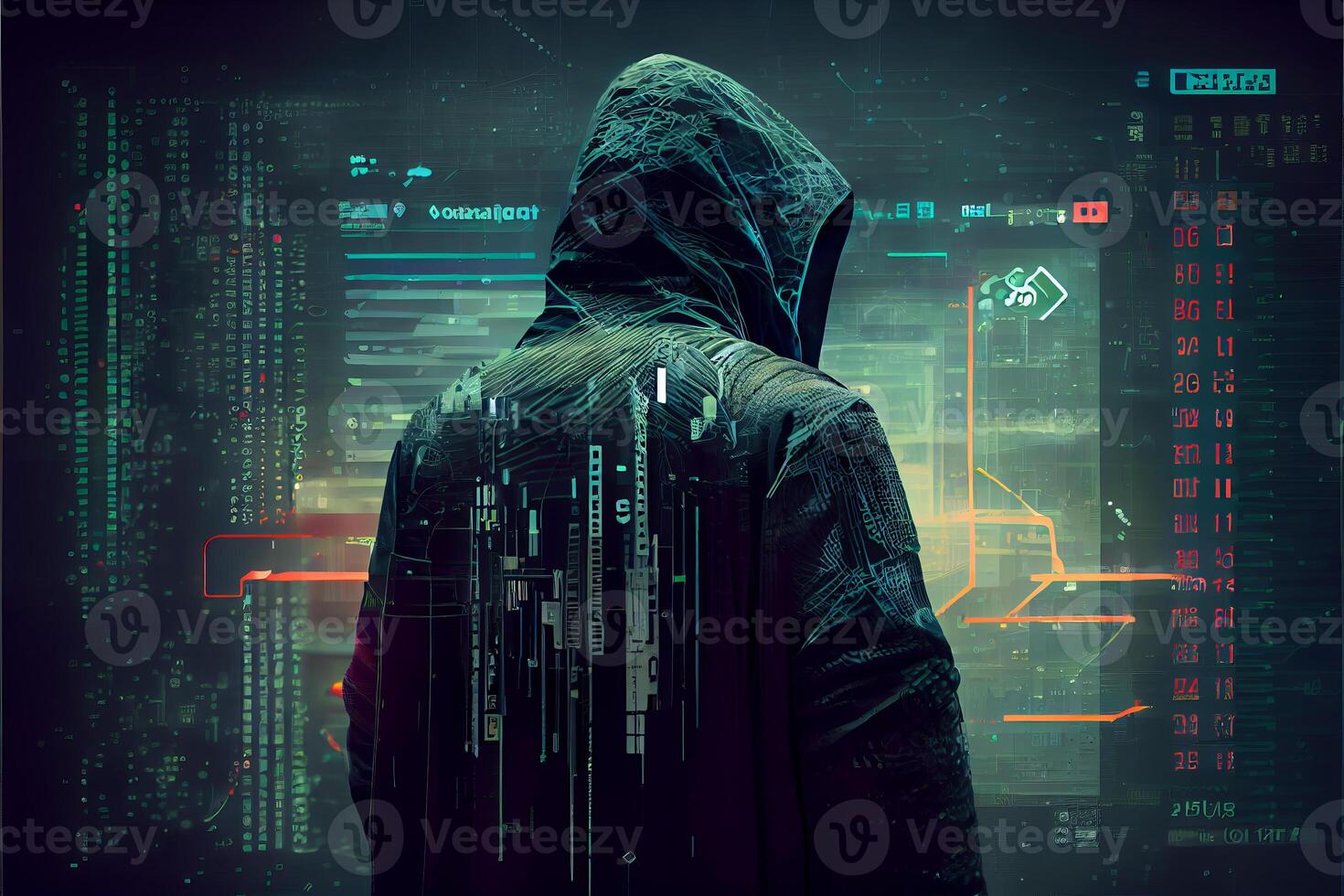 Hacker in virtual world. generative ai 22851410 Stock Photo at Vecteezy