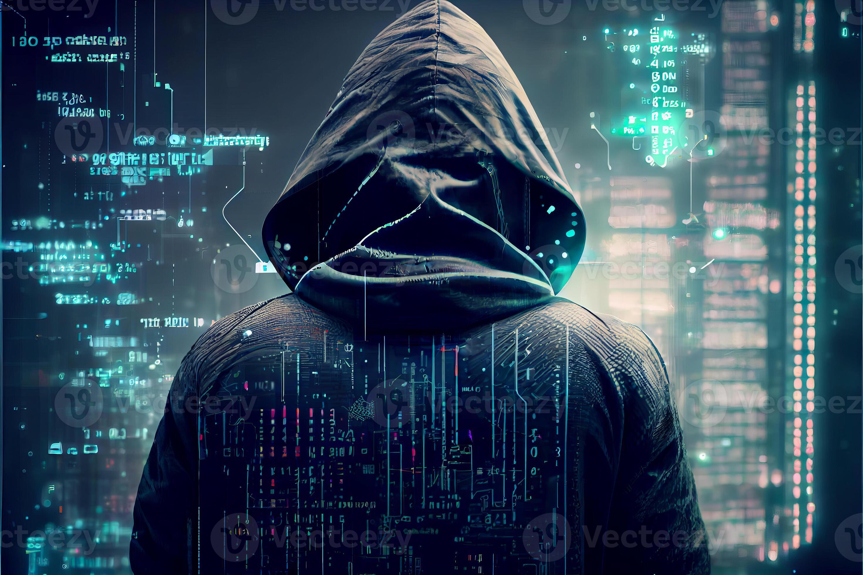 Hacker in virtual world 22851414 Stock Photo at Vecteezy