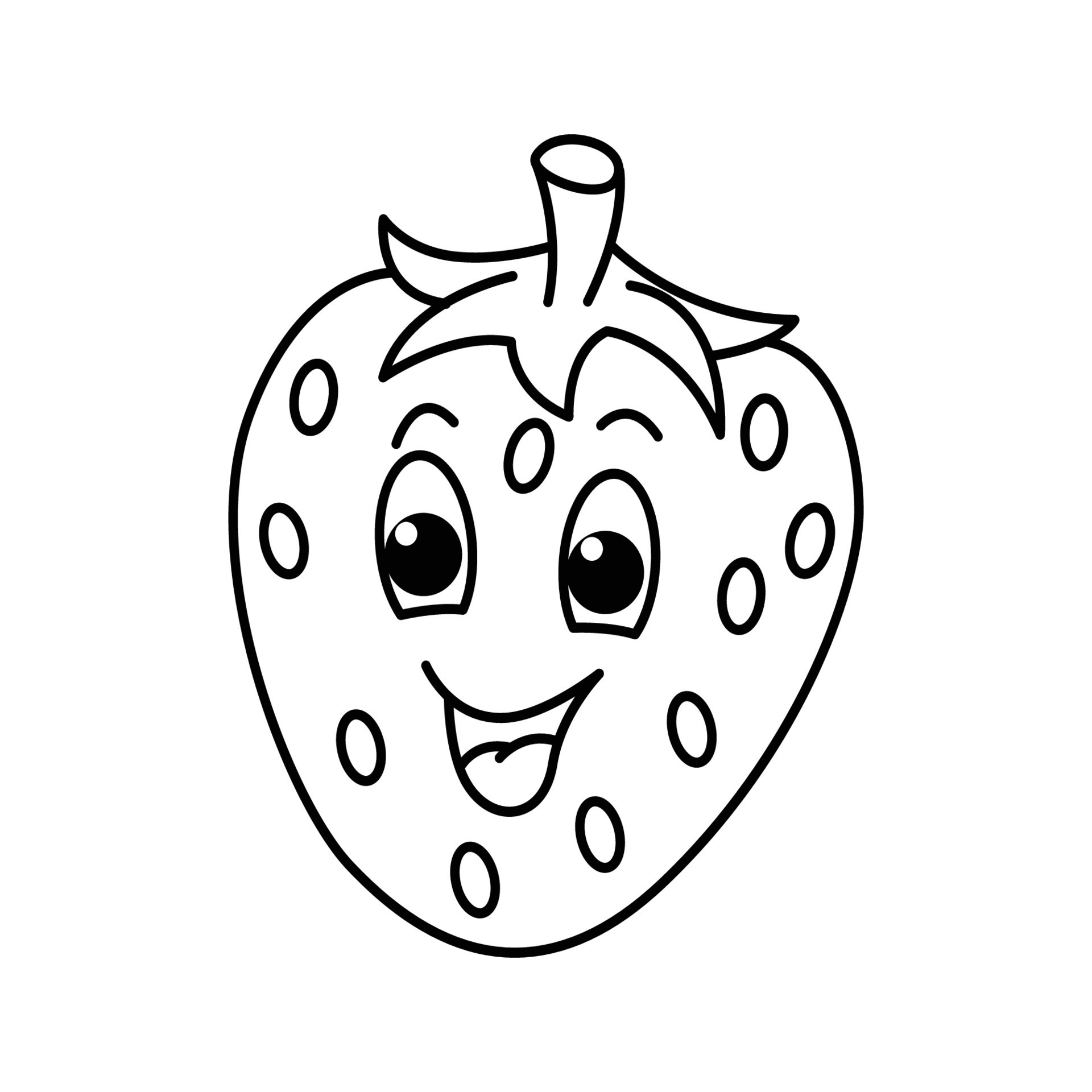 Funny strawberry cartoon characters vector illustration. For kids