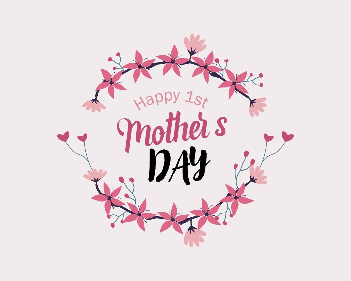 Happy Mother's day floral T-shirt design vector template