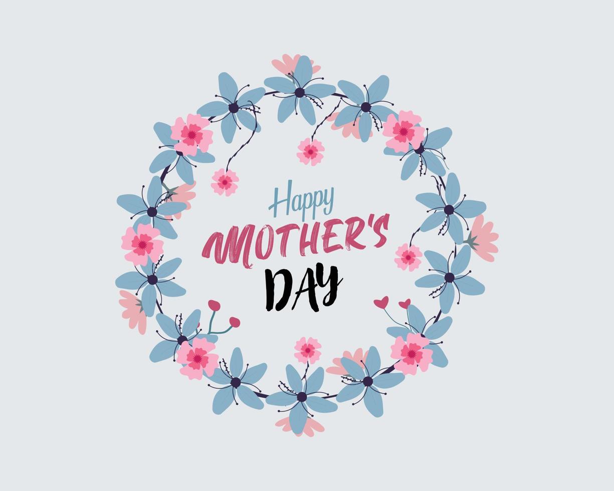 Happy Mother's day floral T-shirt design vector template