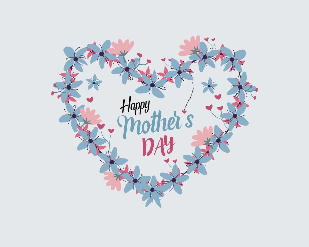 Happy Mother's day floral T-shirt design vector template
