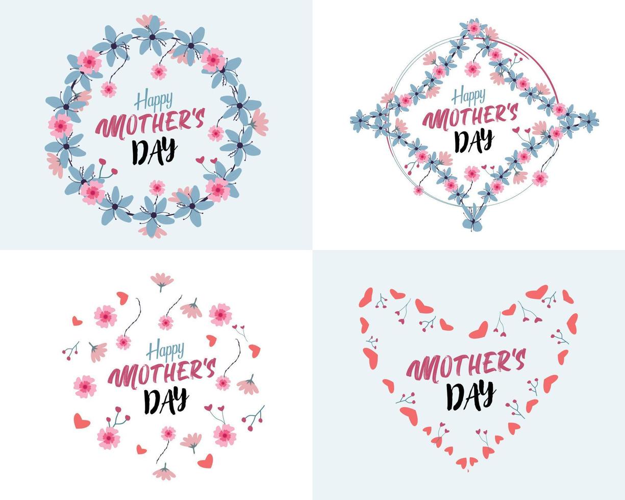 Happy Mother's day floral T-shirt design vector template