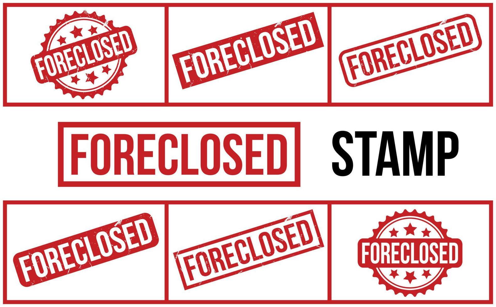 Foreclosed Rubber Stamp set Vector