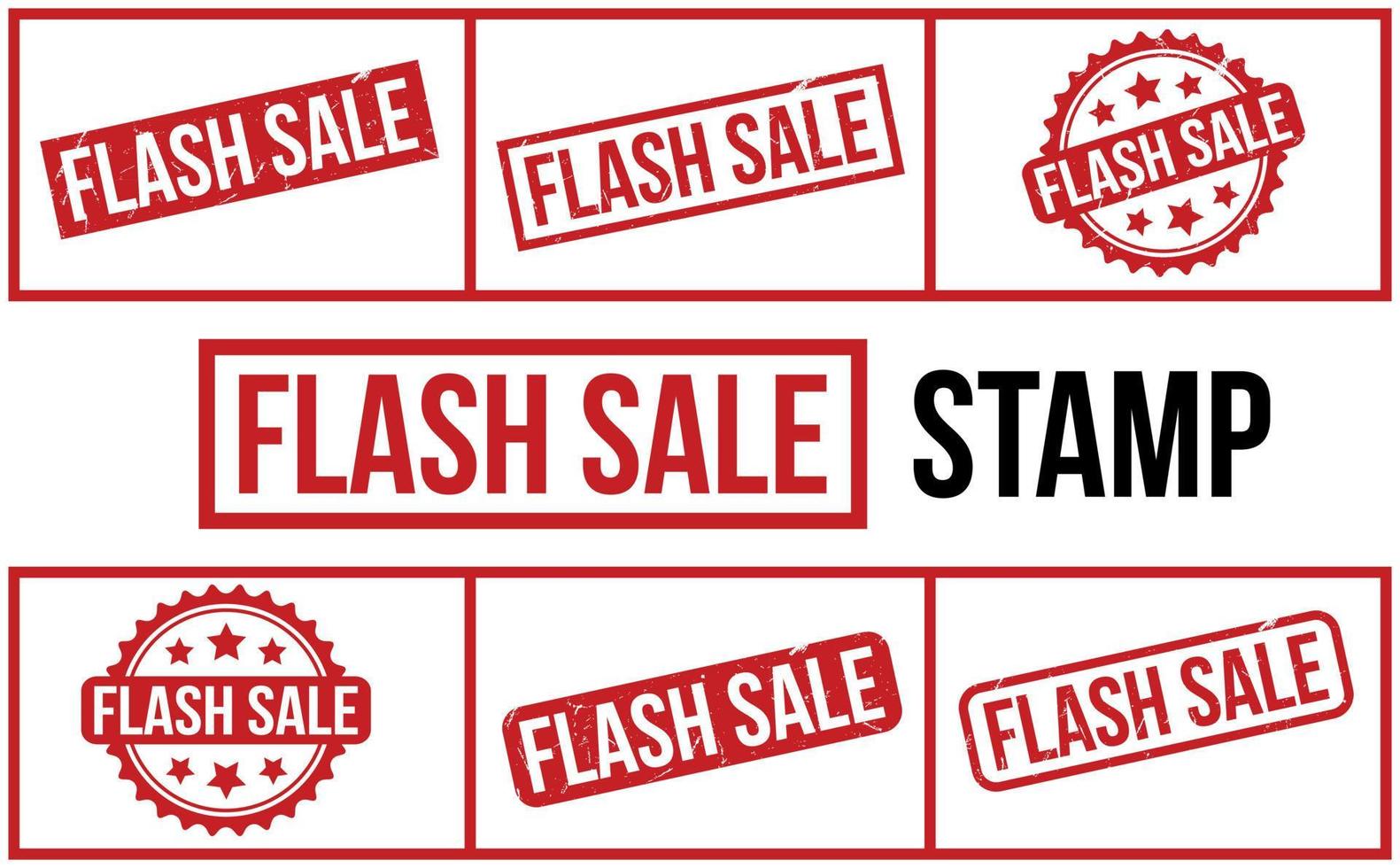Flash Sale Rubber Stamp Set Vector