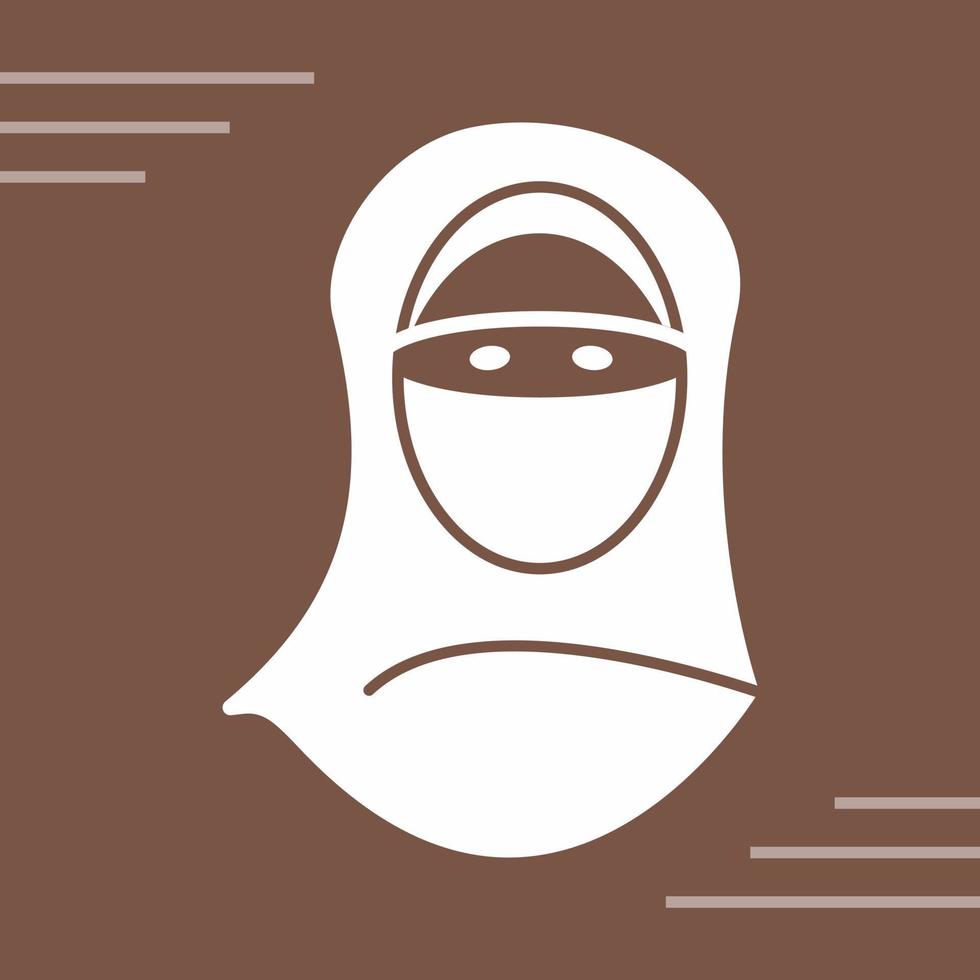 mujer con icono de vector de niqab