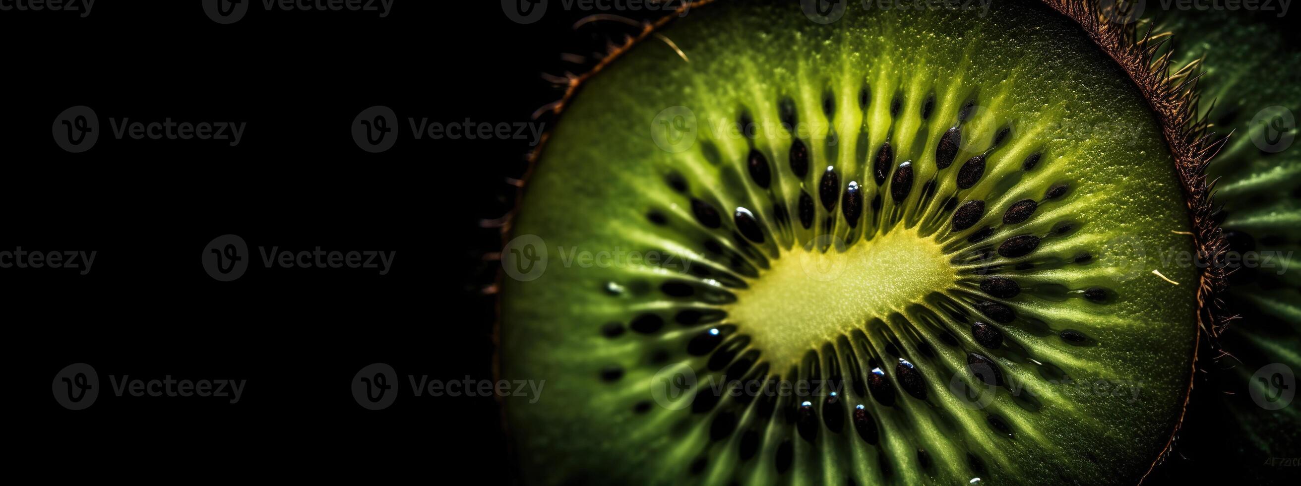 generativo ai, macro Fresco kiwi texturizado antecedentes foto