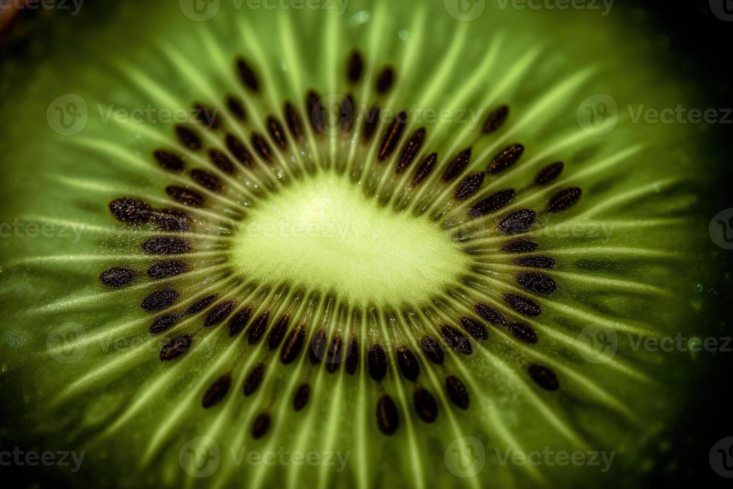 generativo ai, macro Fresco kiwi texturizado antecedentes foto