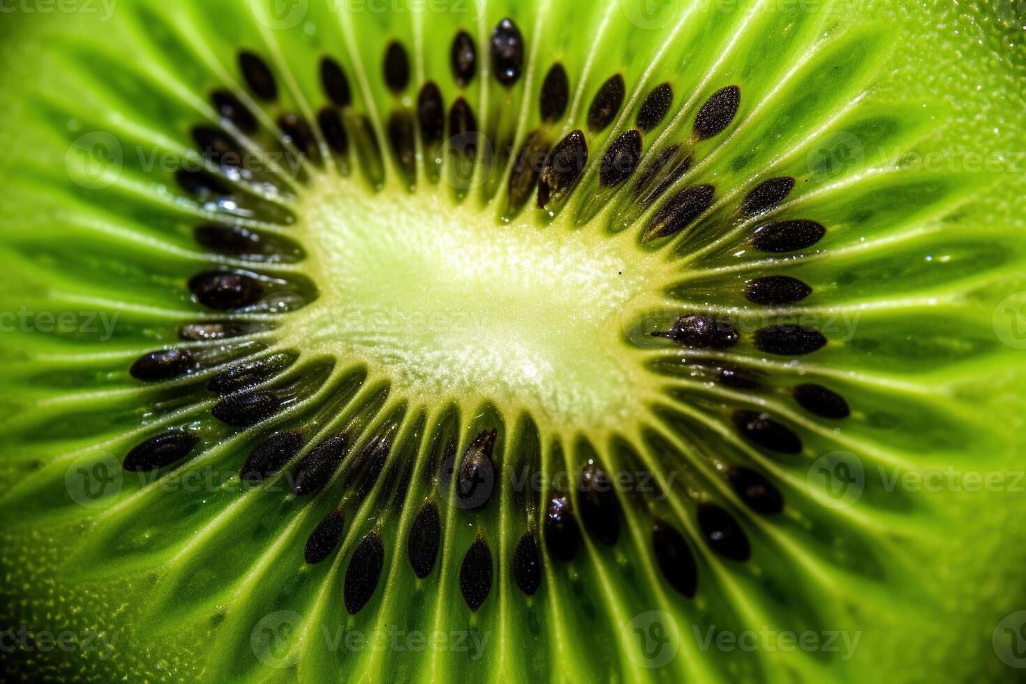 generativo ai, macro Fresco kiwi texturizado antecedentes foto