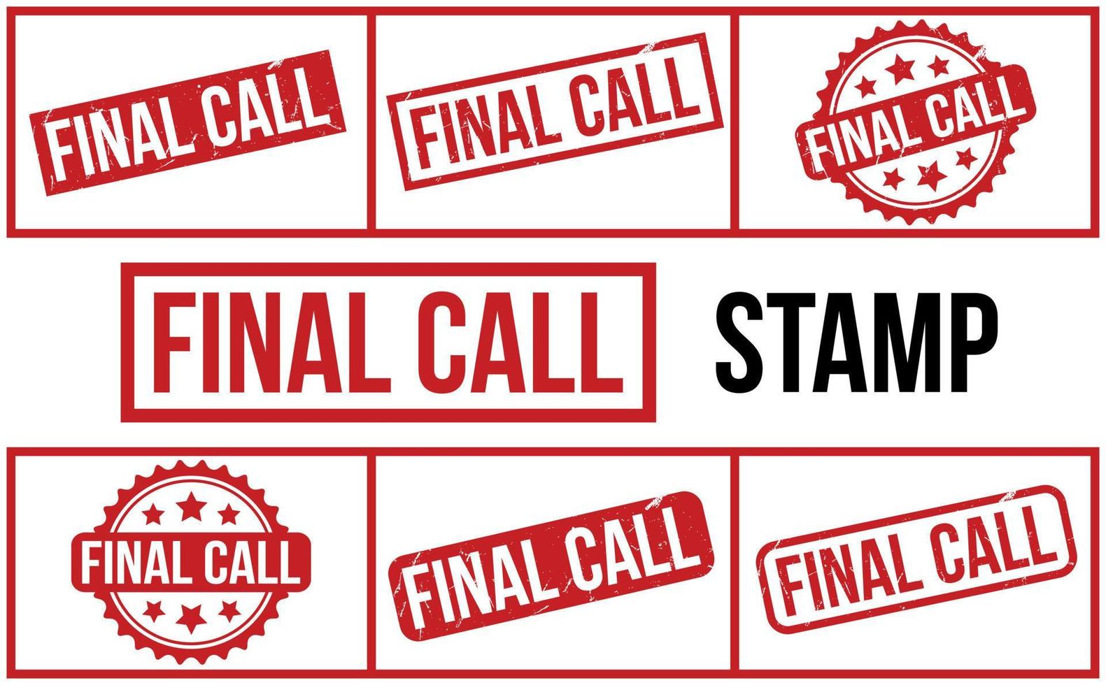 Final Call Rubber Stamp Set Vector