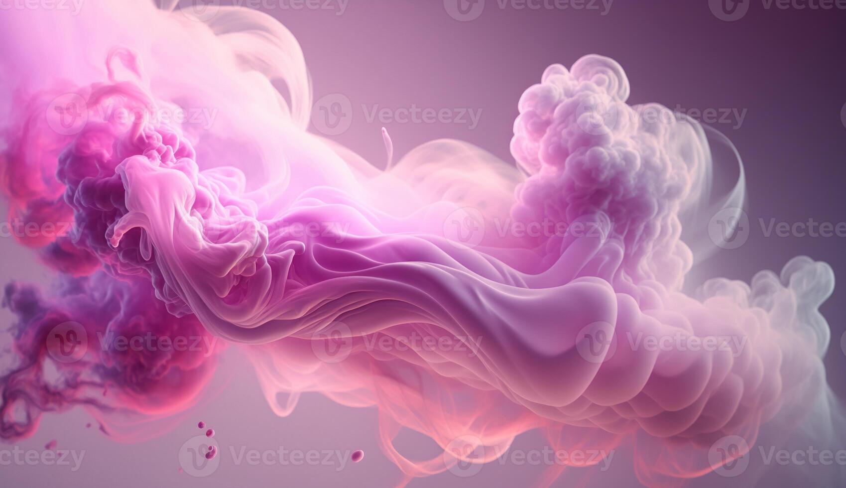 , Flowing light pink, viva magenta smoke with splashes. Soft fluid banner, spring female mood, 3D effect, modern macro realistic abstract background illustration, ink in water effect. photo