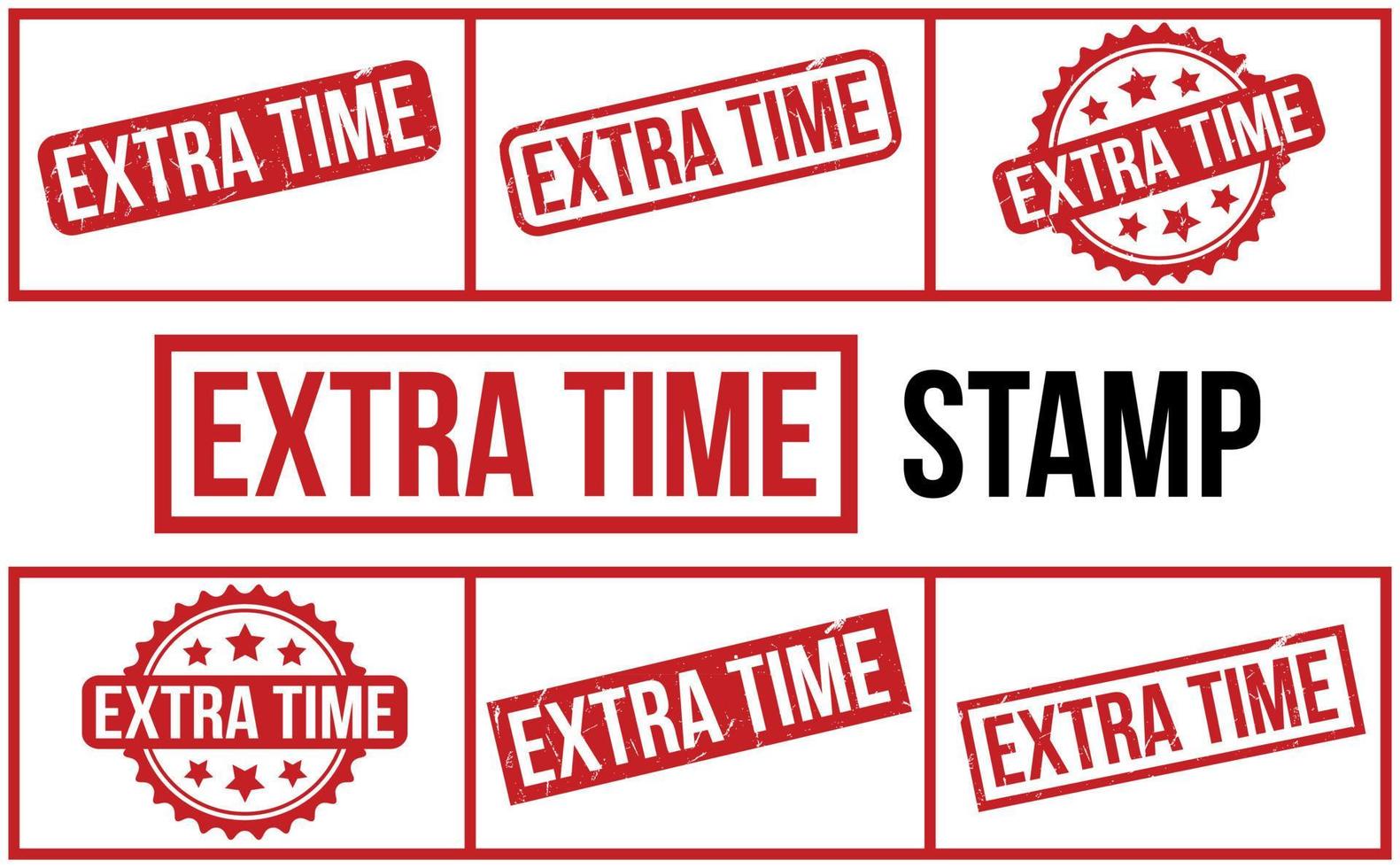 Extra Time Rubber Stamp Set Vector