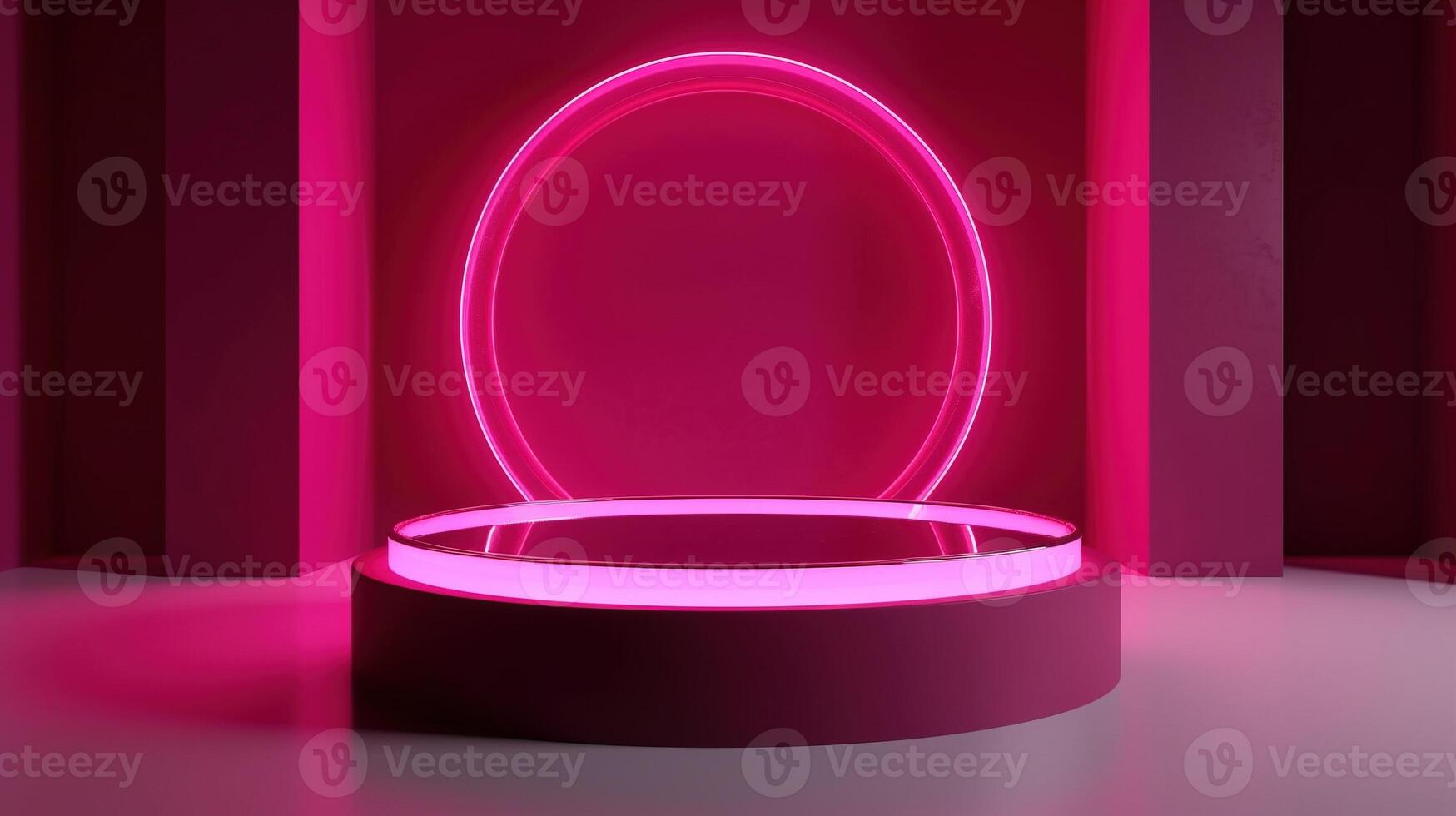 , product viva magenta minimal scene with geometric podium platform, mock up stand for products. photo