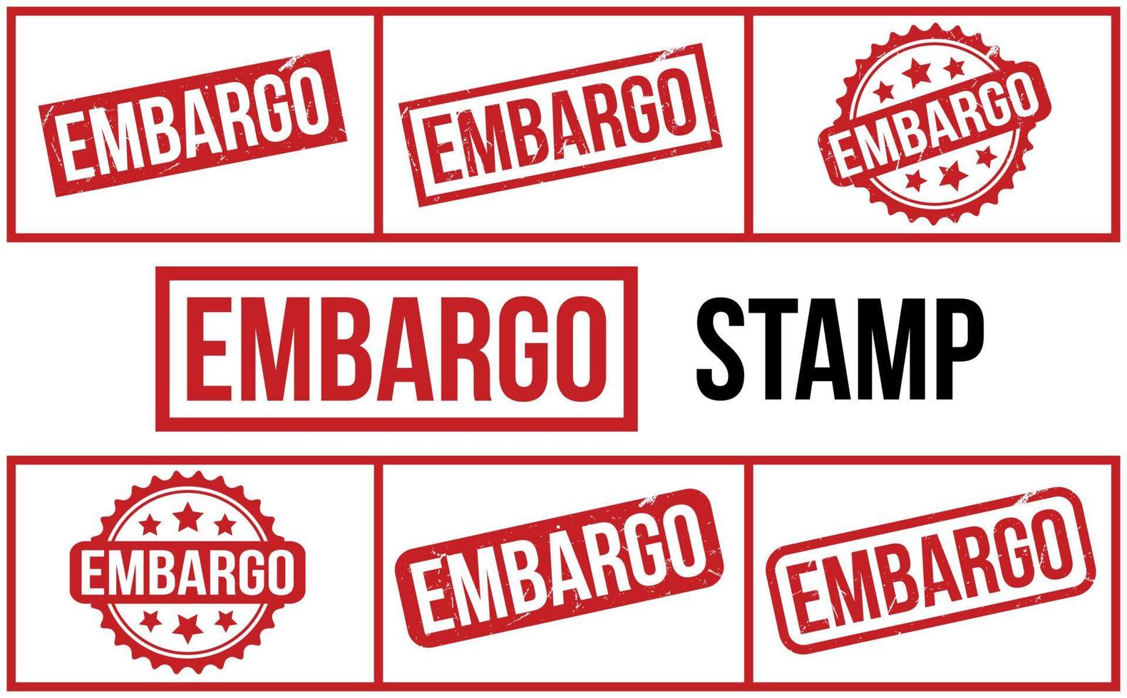 Embargo Rubber Stamp Set Vector