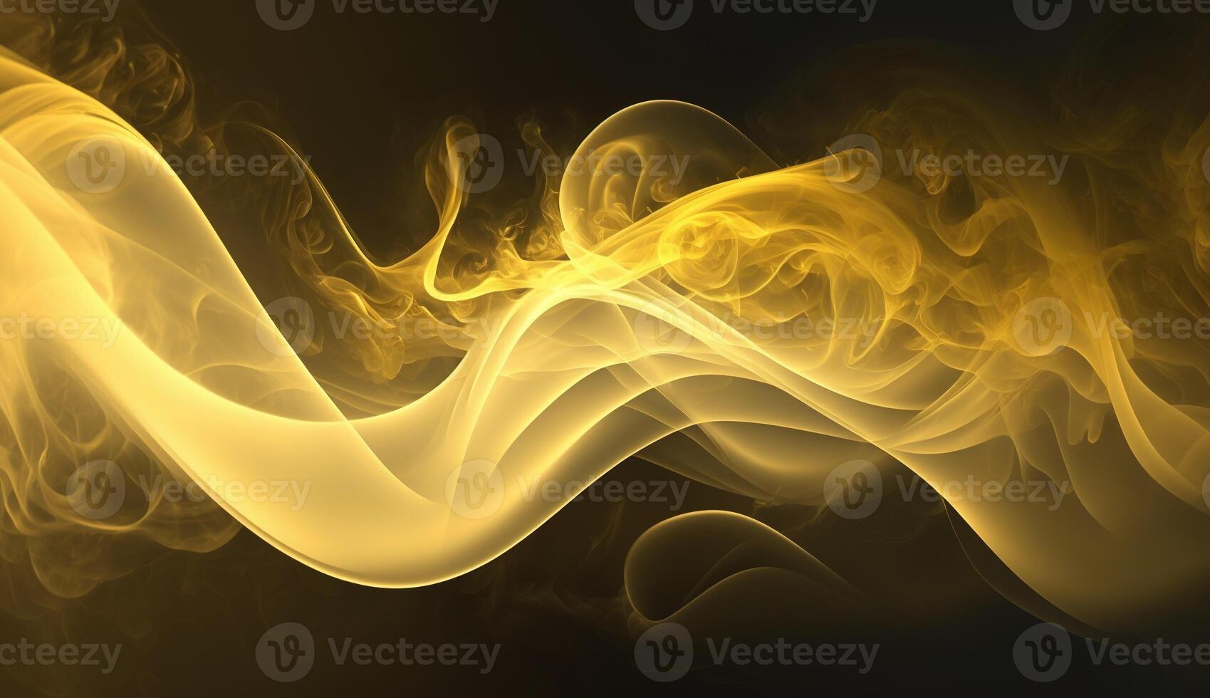 , Flowing light yellow smoke with splashes. Soft fluid banner, spring female mood, 3D effect, modern macro realistic abstract background illustration, ink in water effect. photo