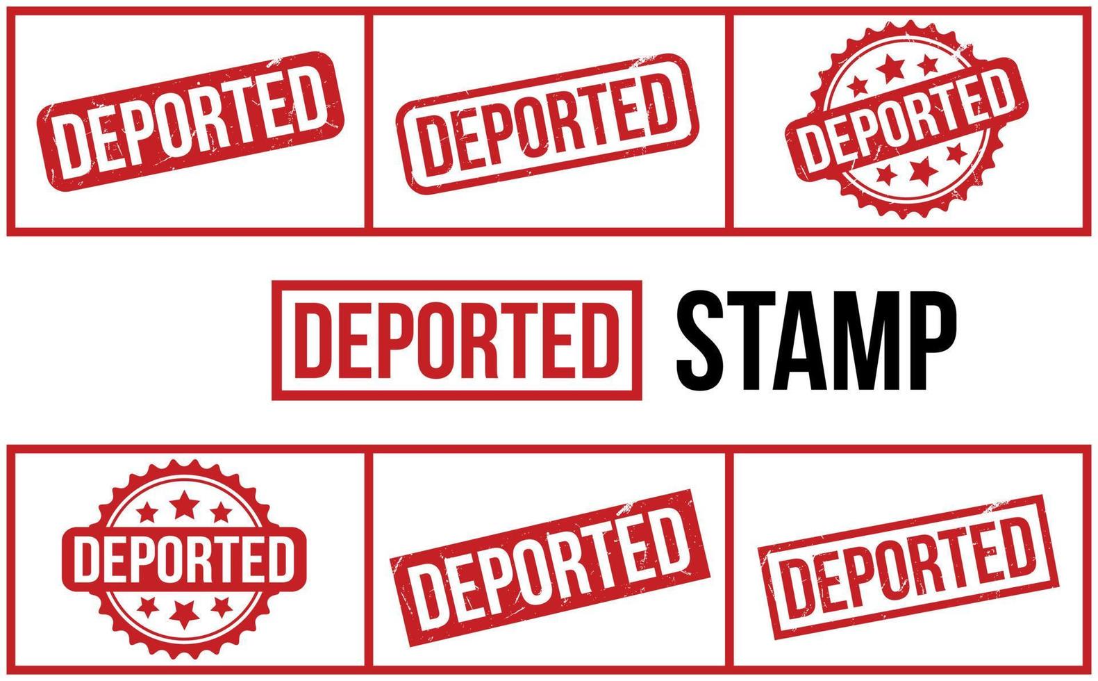 Deported Rubber Stamp Set Vector