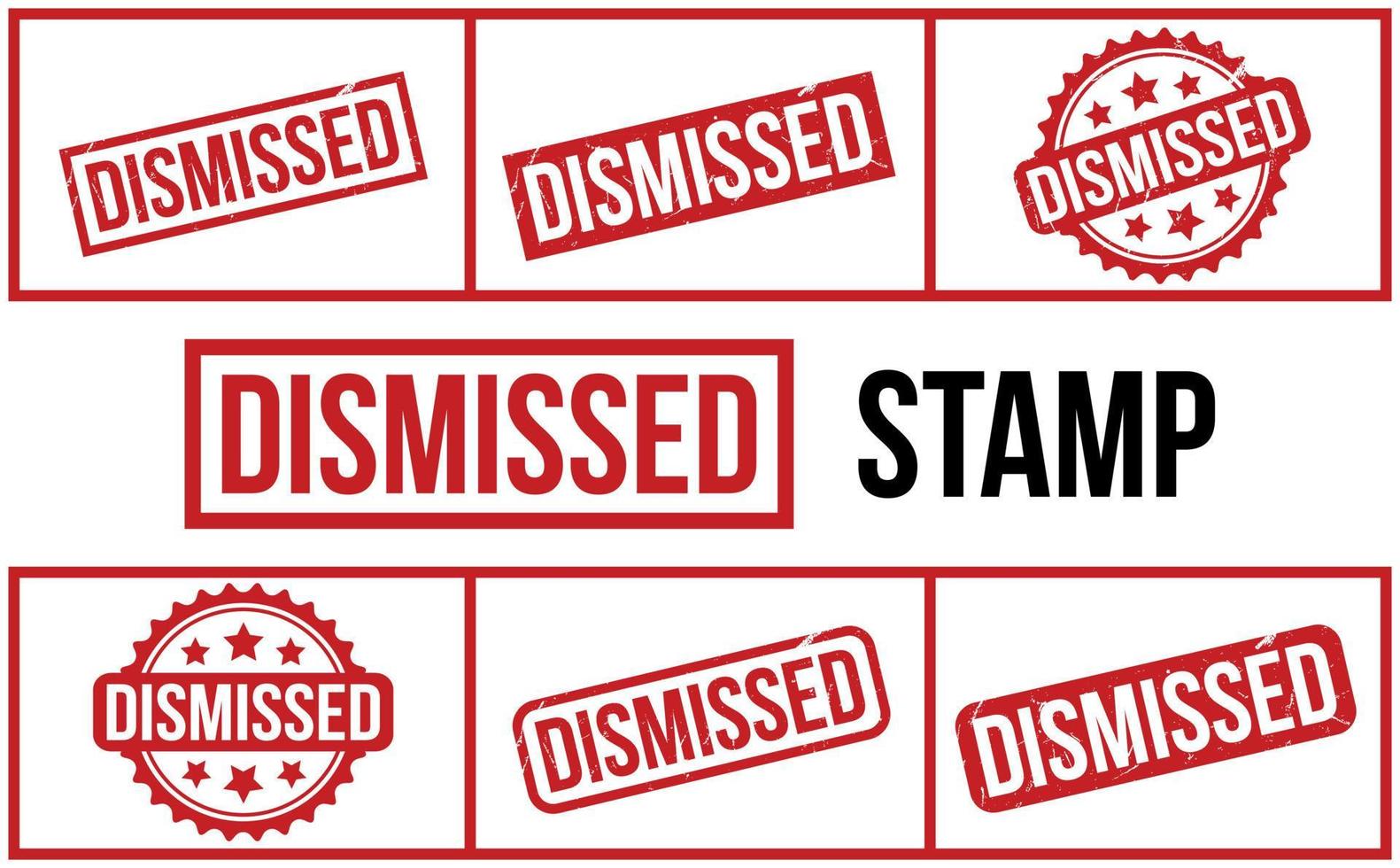 Dismissed Rubber Stamp Set Vector