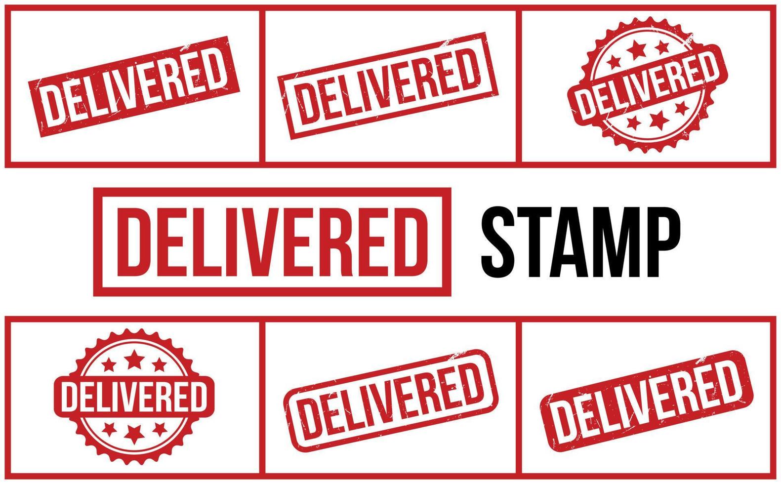 Delivered Rubber Stamp Set Vector