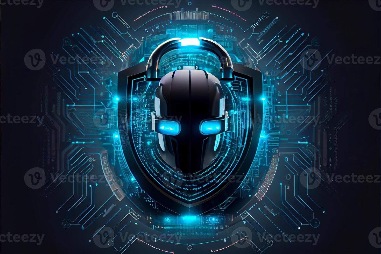 Cyber security technology concept. photo