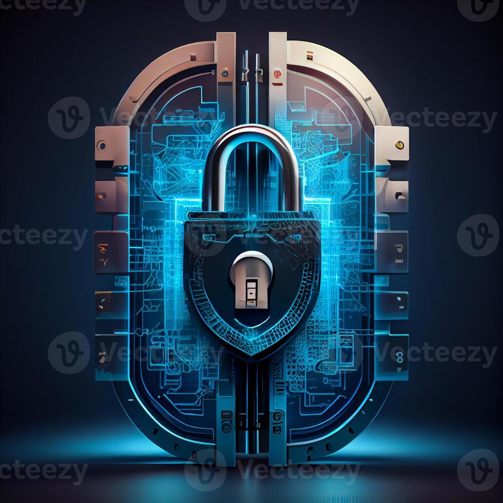 Cyber security technology concept. photo