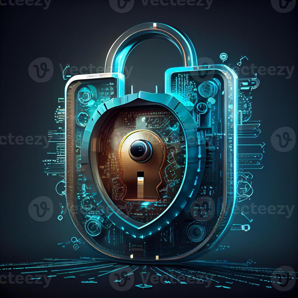 Cyber security technology concept. photo