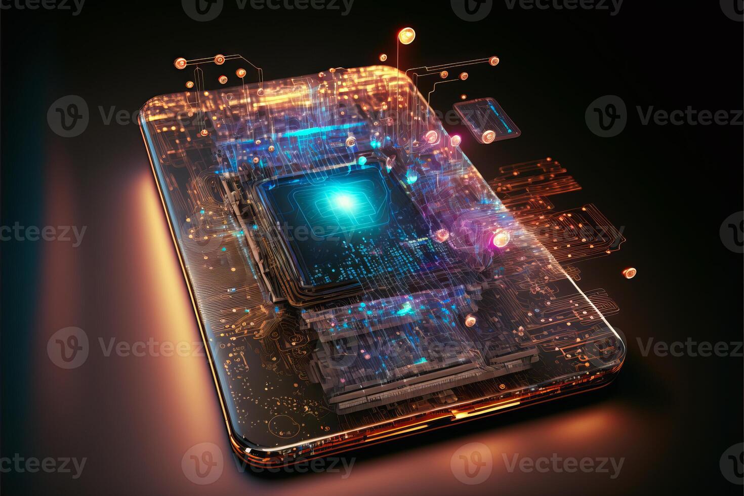 Artificial intelligence smart phone. photo