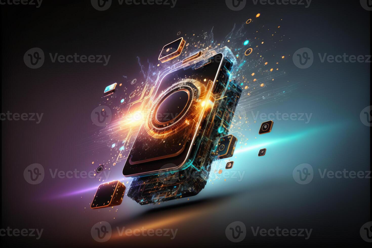 Artificial intelligence smart phone. photo