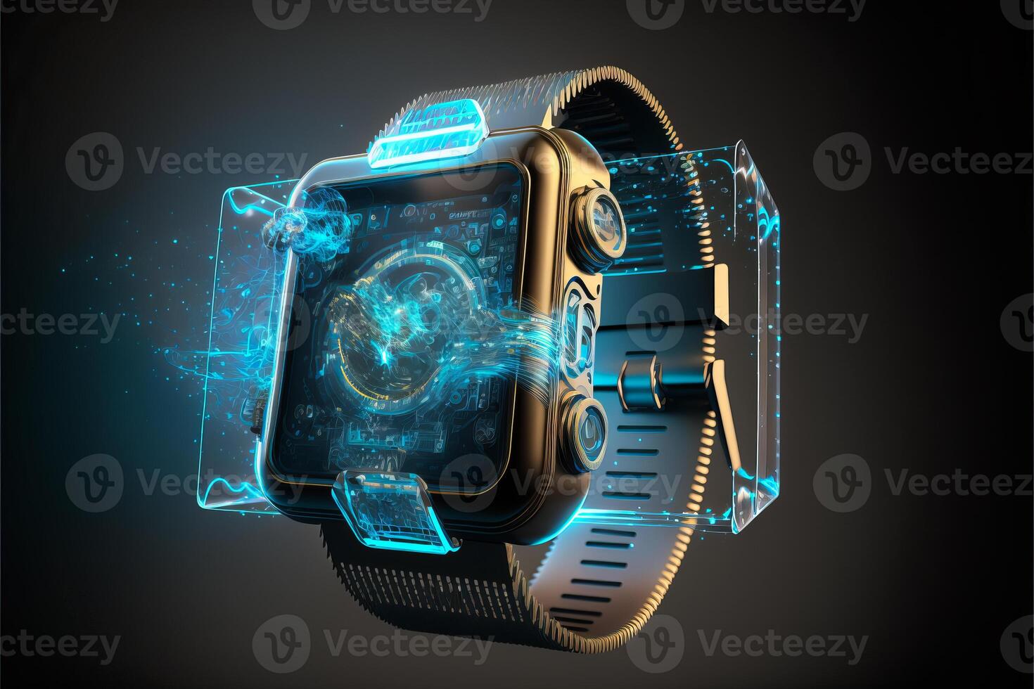 Artificial intelligence smart watch. photo