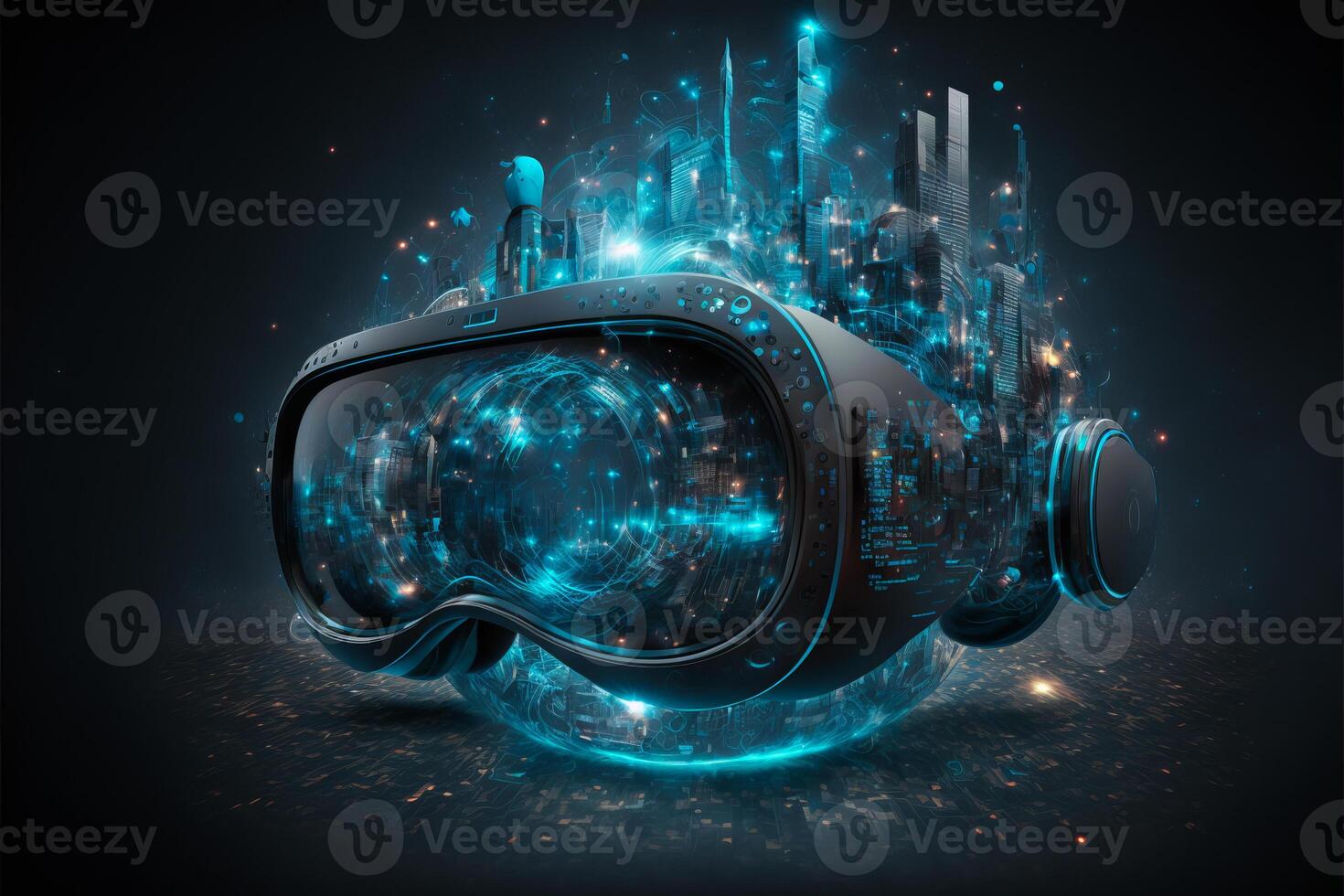 Artificial intelligence virtual reality glasses. photo