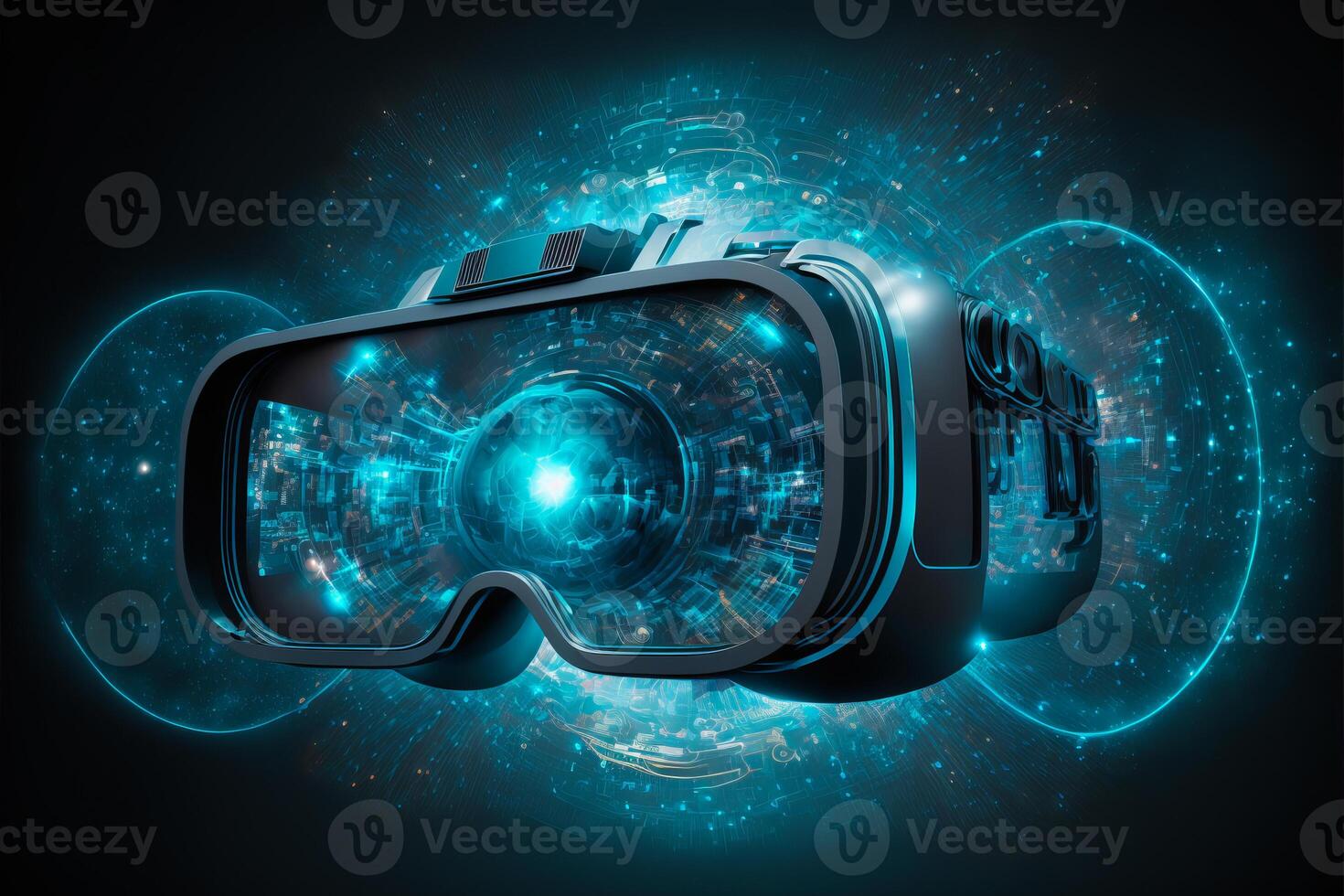 Artificial intelligence virtual reality glasses. photo