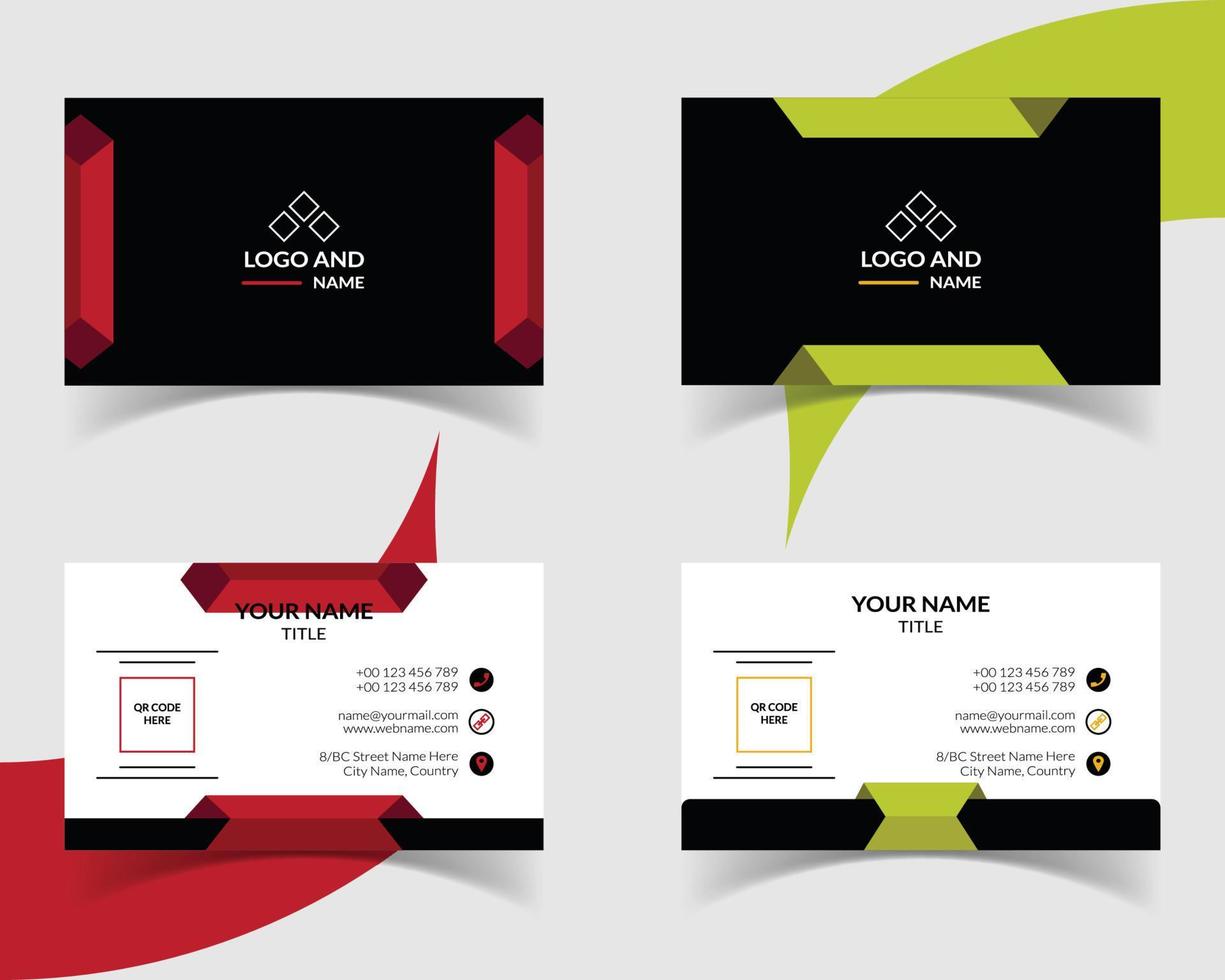 Modern corporate business card template design. Double sided, simple, vector visiting card layout.