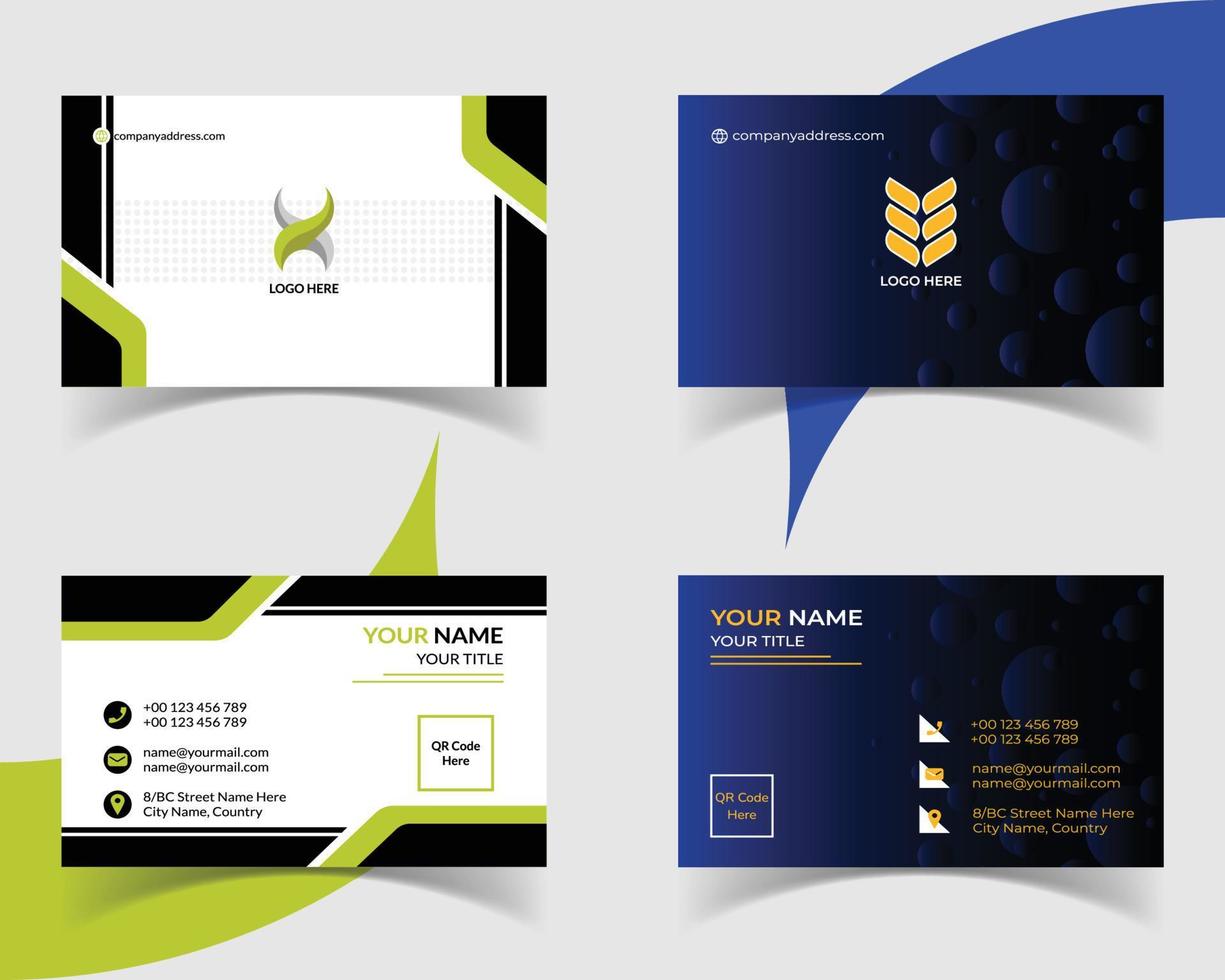 moderno corporativo negocio tarjeta modelo diseño. doble lado, simple, vector visitando tarjeta disposición.