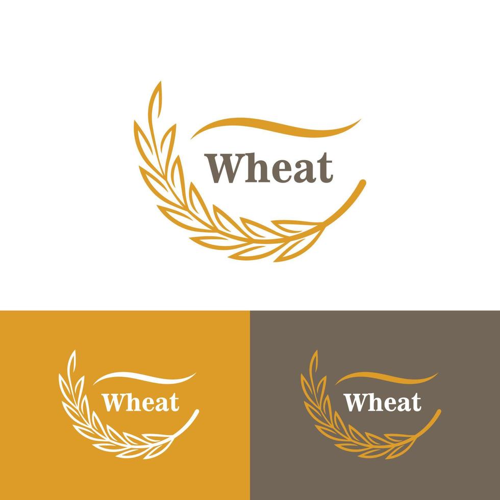 Wheat grain agriculture logo design for bakery business template vector