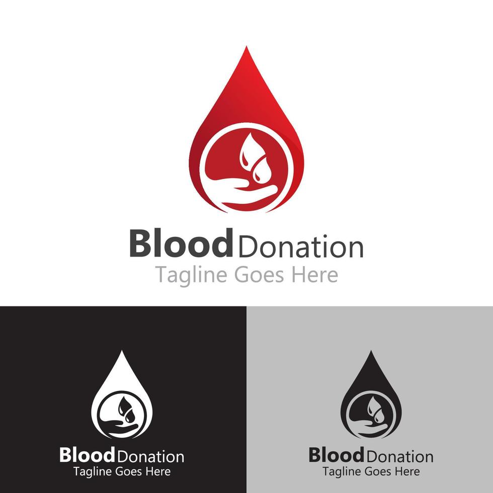 Blood Donation logo or symbol healthy concept template design vector