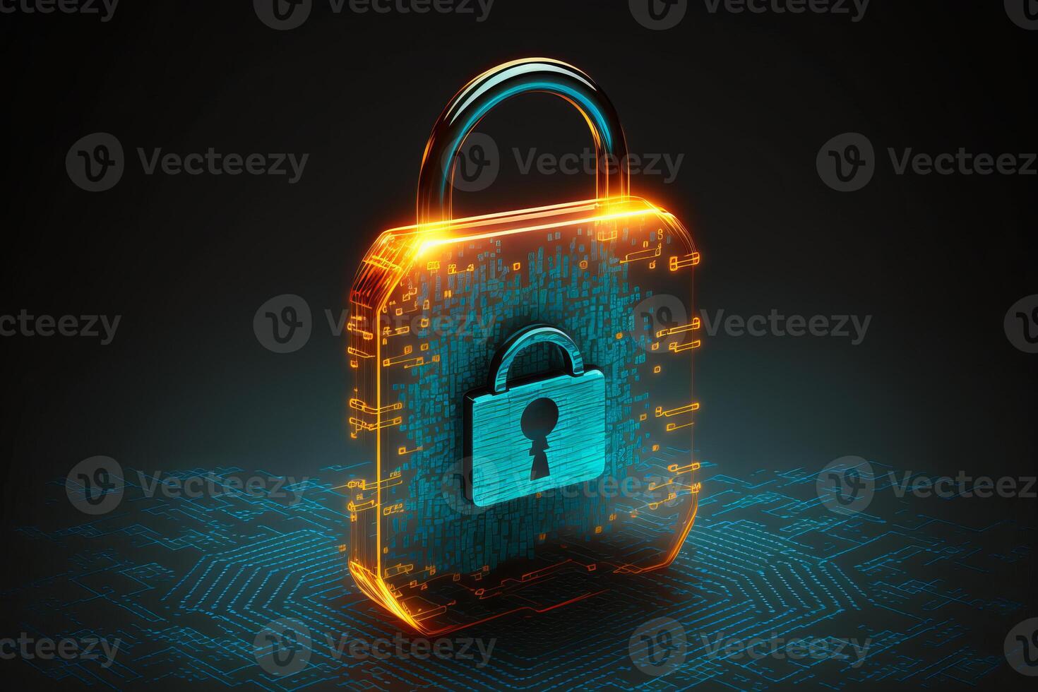 Cyber security technology concept. photo
