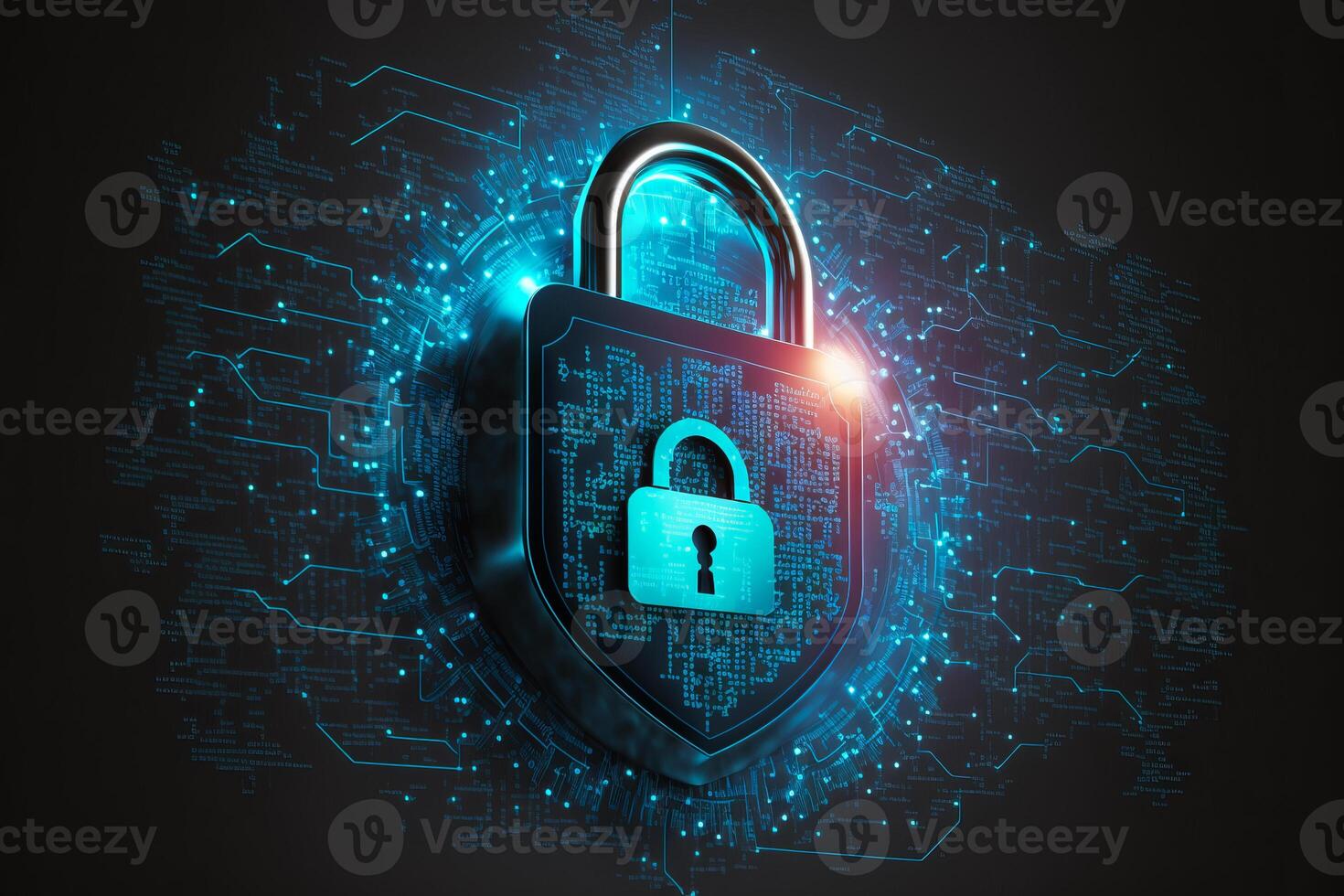 Cyber security technology concept. photo