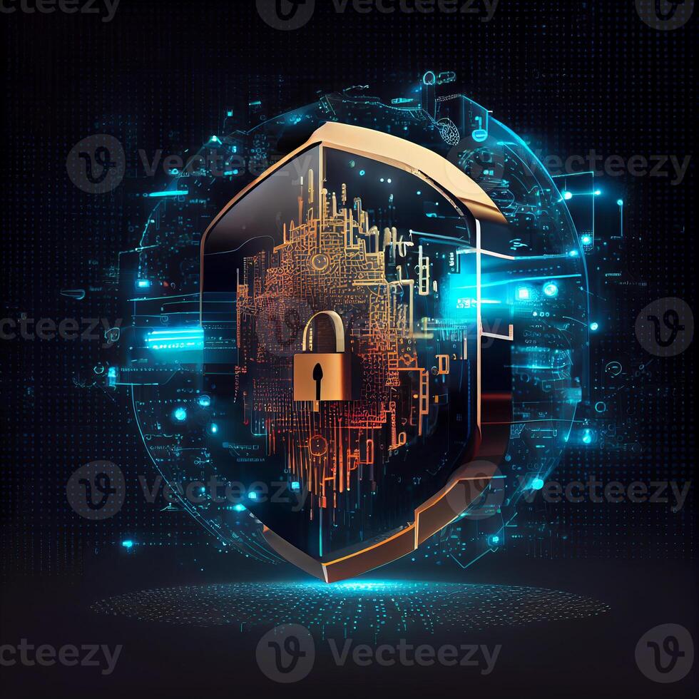 Cyber security technology concept. photo