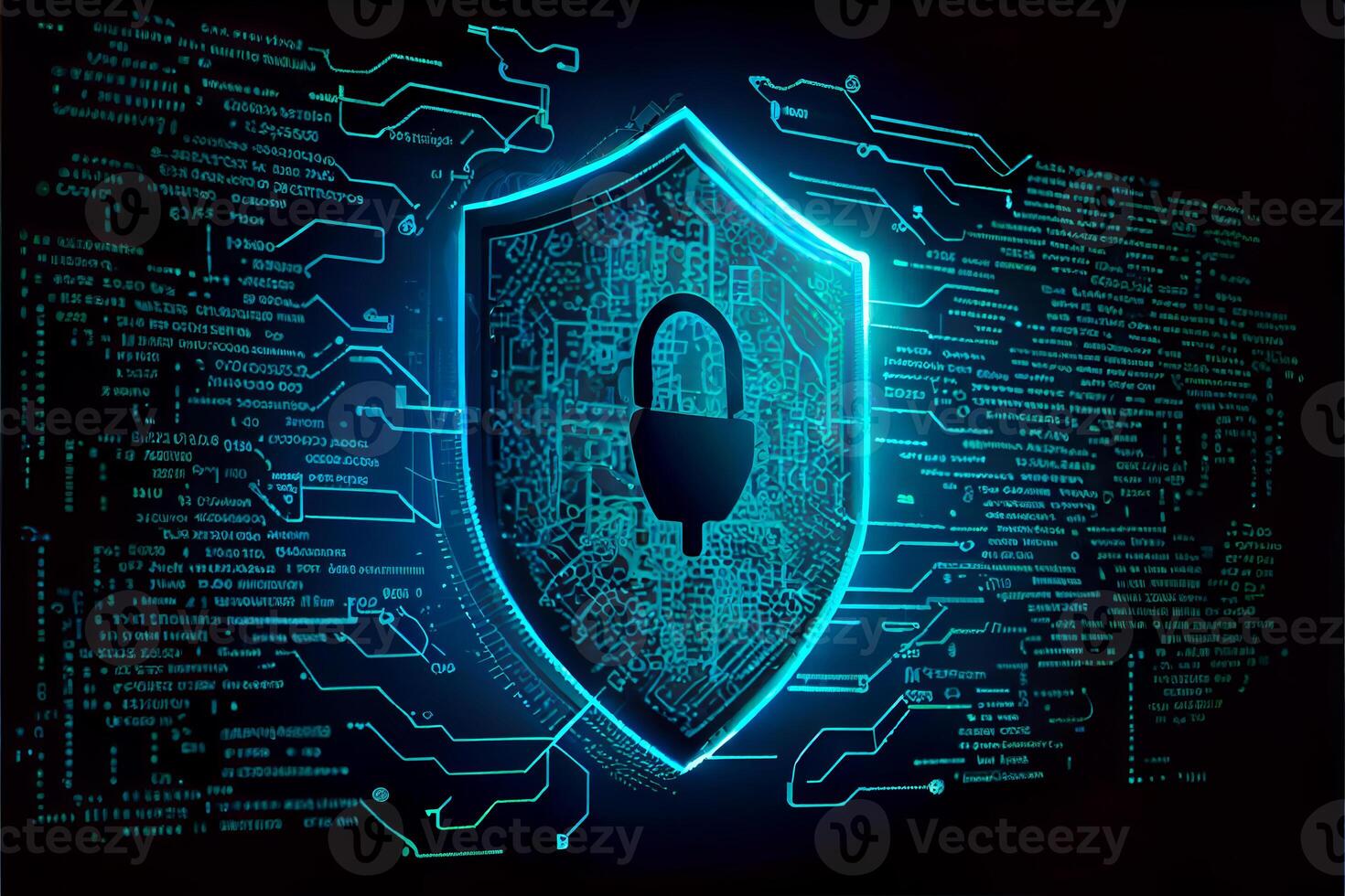 Cyber security technology concept. photo