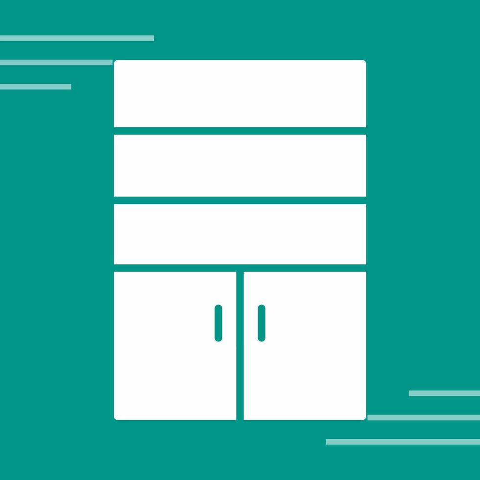 Cupboard with Shelves Vector Icon