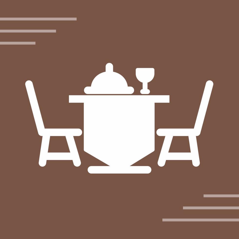 icono de vector de mesa de cena