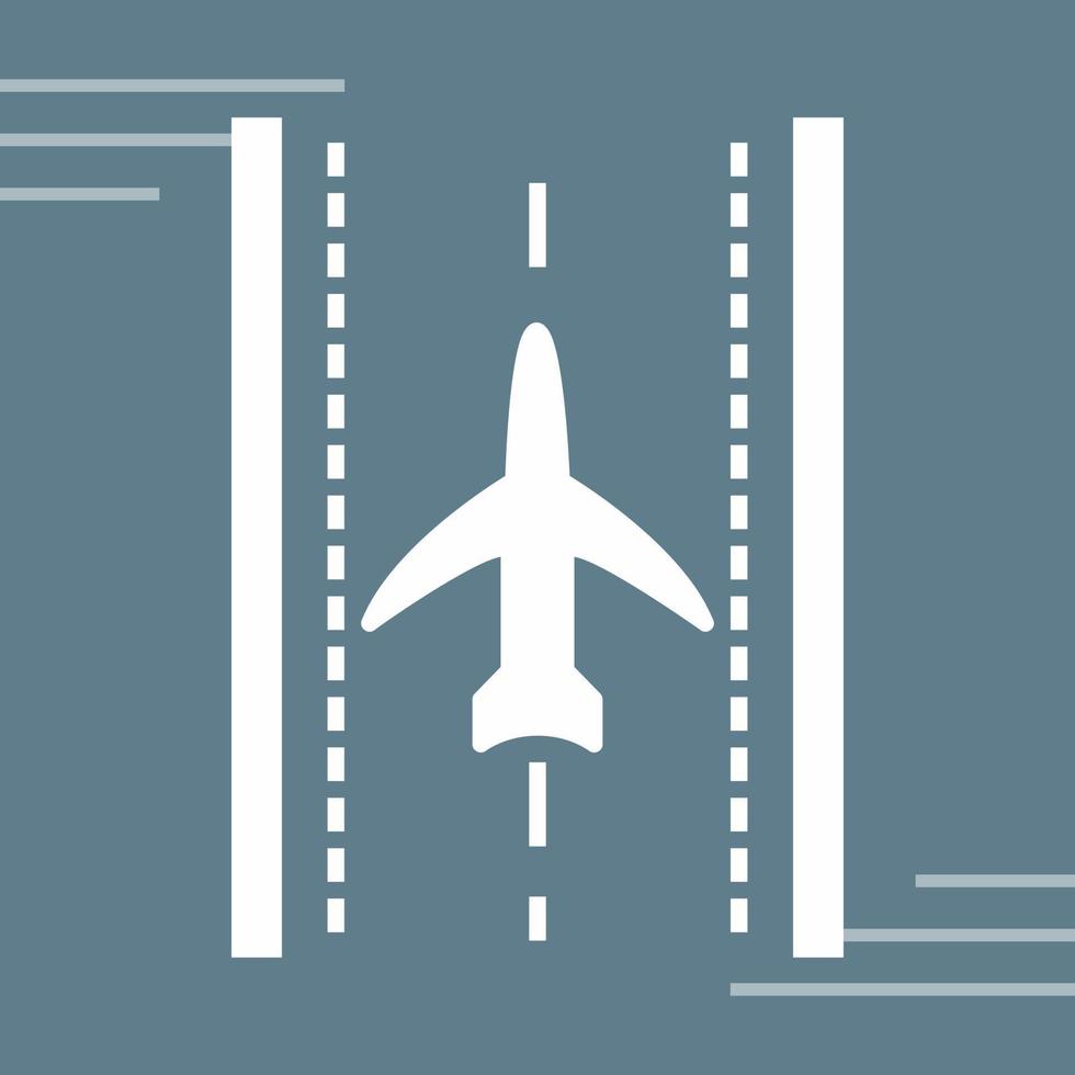 Plane on Runway Vector Icon