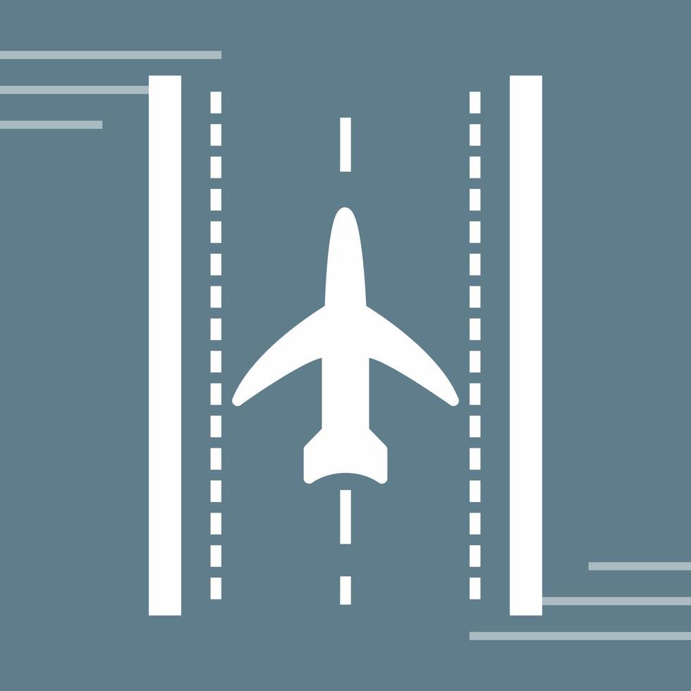 Plane on Runway Vector Icon