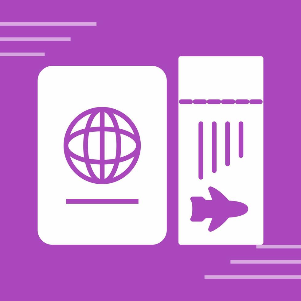 Ticket and Passport Vector Icon