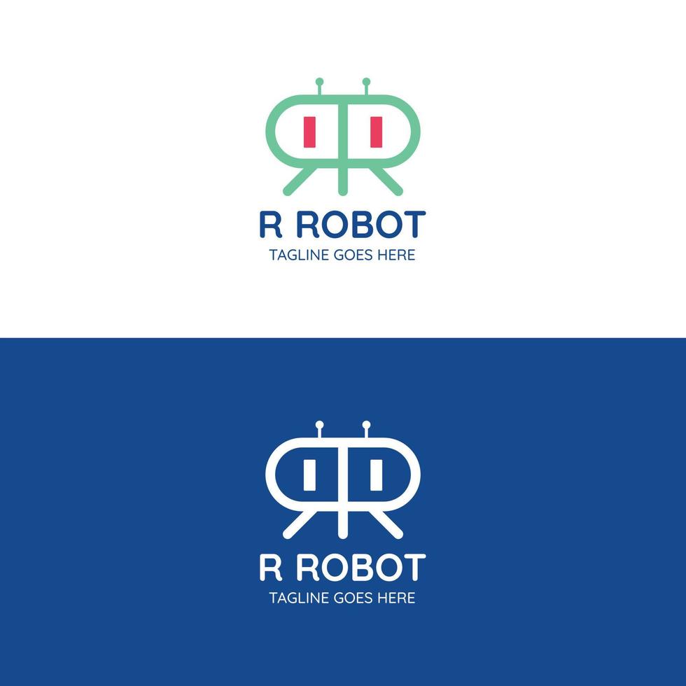 Robot Logo Design, suitable for tech companies, networks, etc. vector