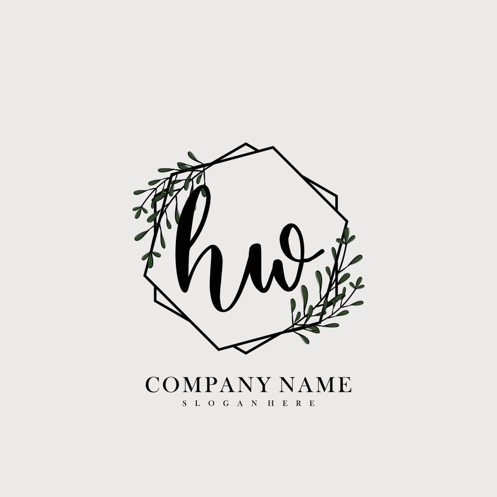 HW Initial beauty floral logo template vector